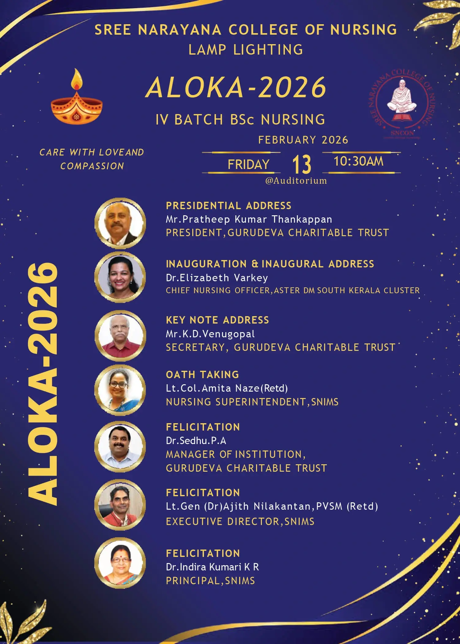 Bsc Nursing 2025 Batch – Lamp Lighting Poster
